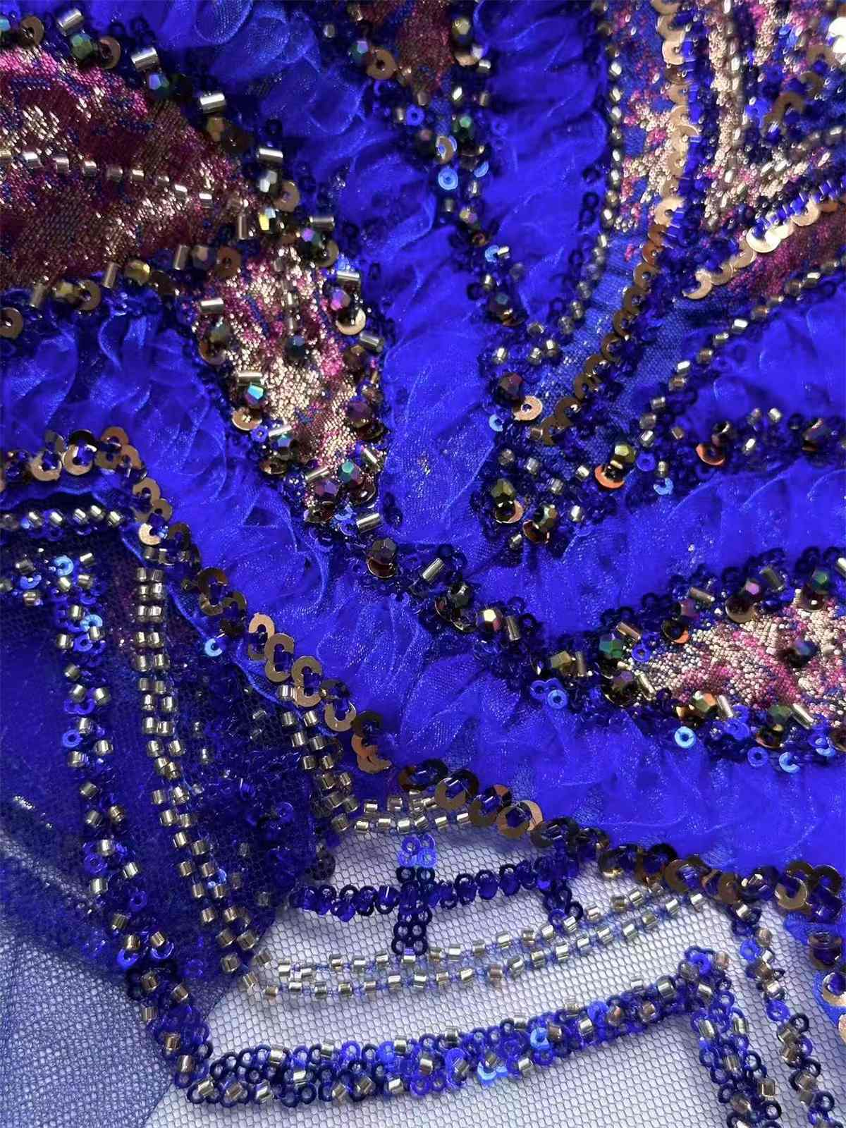 Embellished Beaded Tulle Lace Fabric with Beads | MPN HN397