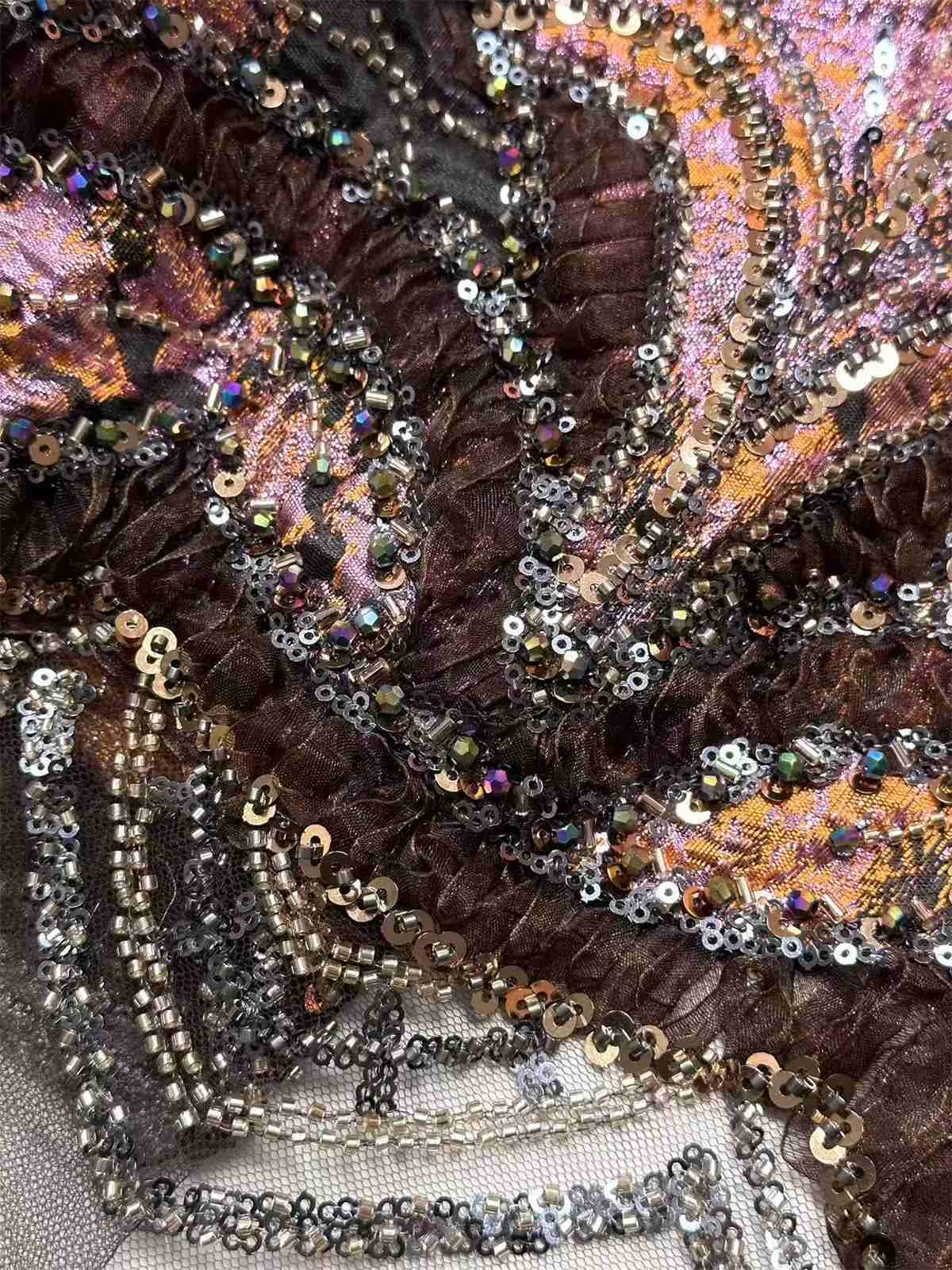 Embellished Beaded Tulle Lace Fabric with Beads | MPN HN397