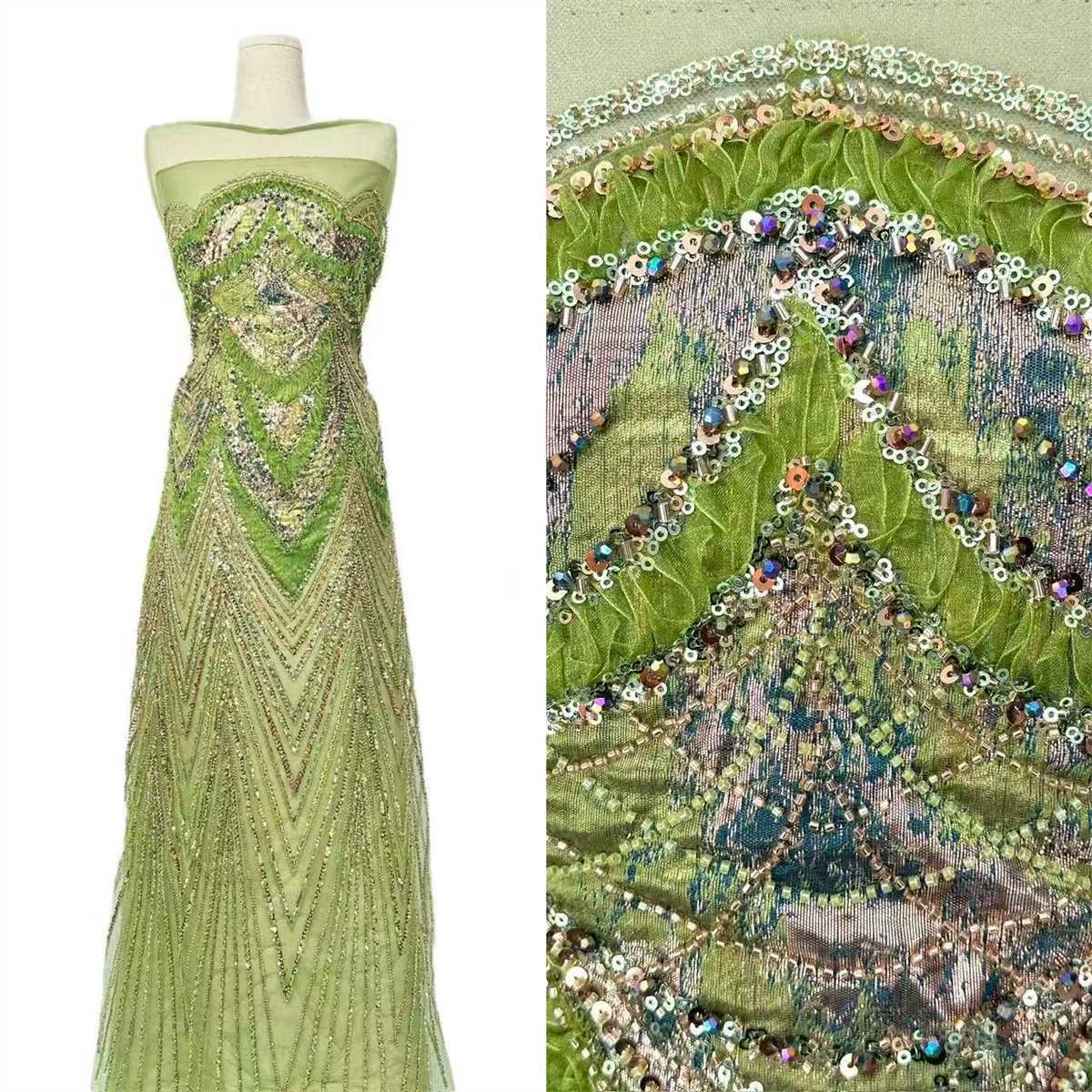Embellished Beaded Tulle Lace Fabric with Beads | MPN HN397