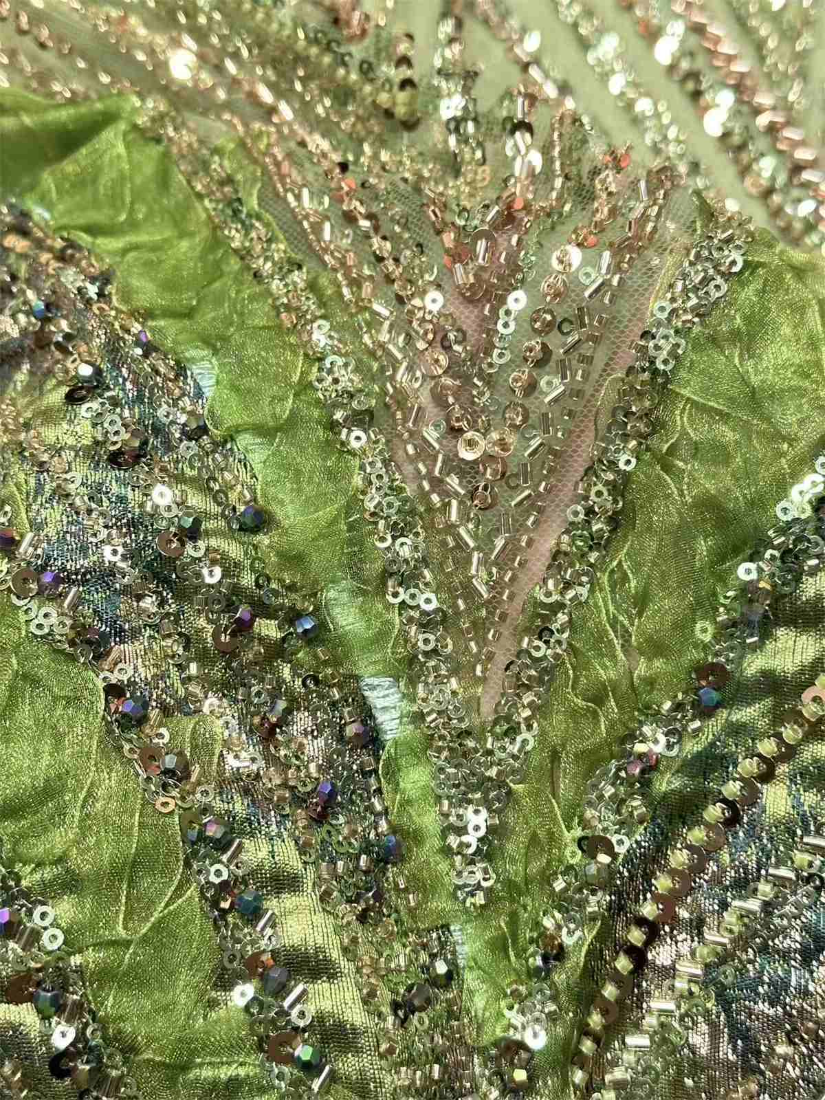 Embellished Beaded Tulle Lace Fabric with Beads | MPN HN397