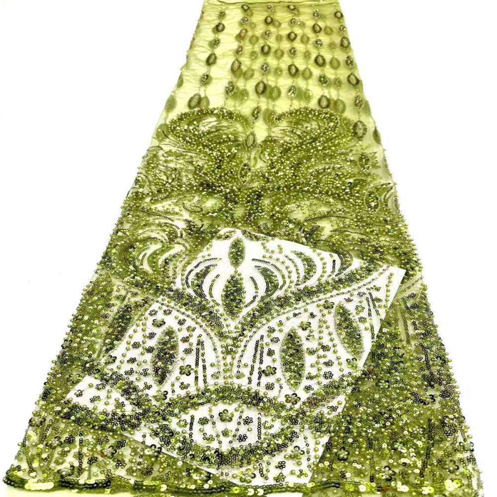 Embellished Beaded Tulle Lace Fabric with Beads | MPN HN399