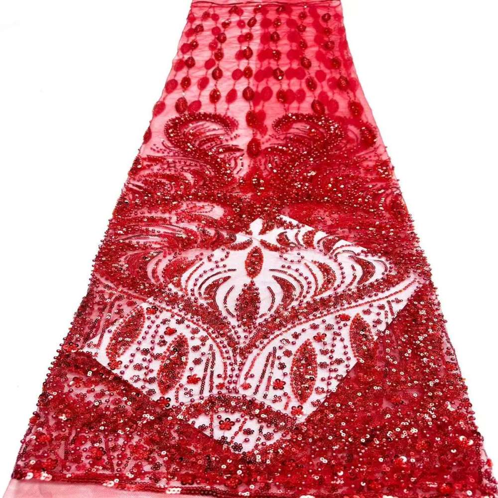 Embellished Beaded Tulle Lace Fabric with Beads | MPN HN399