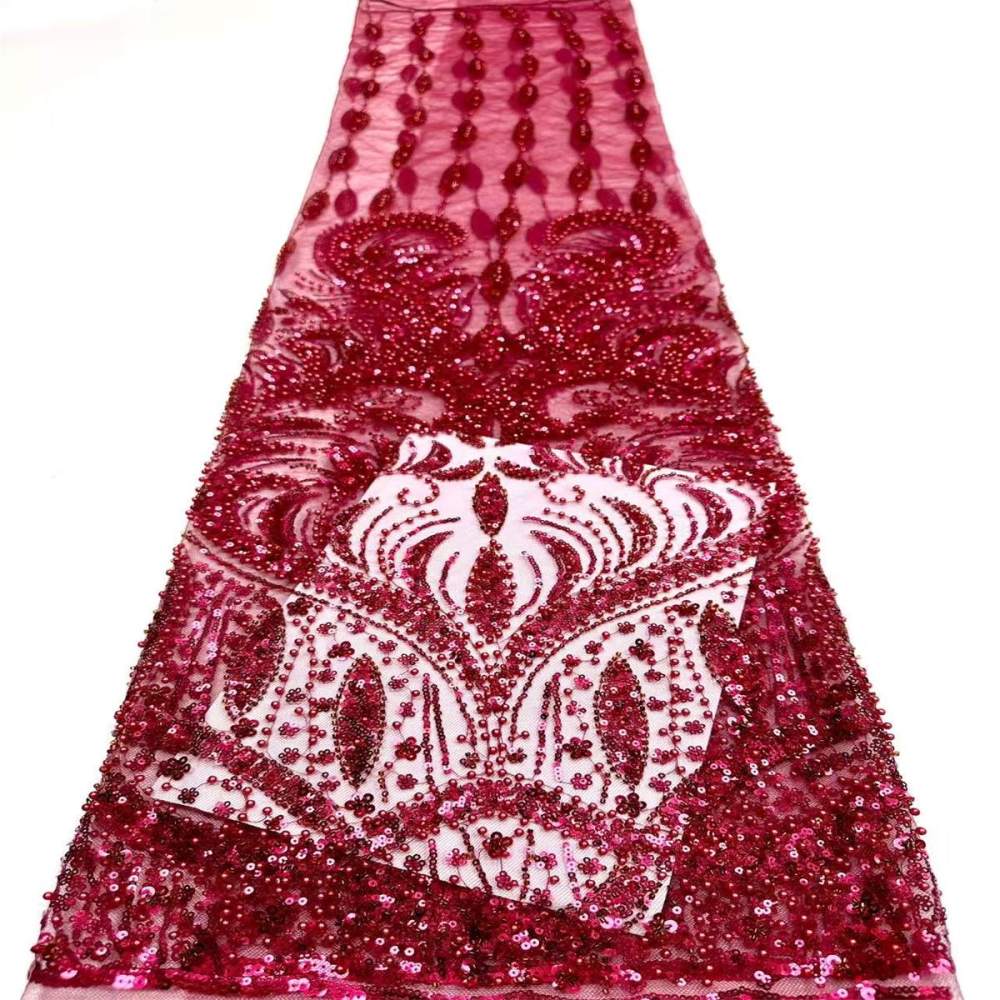 Embellished Beaded Tulle Lace Fabric with Beads | MPN HN399