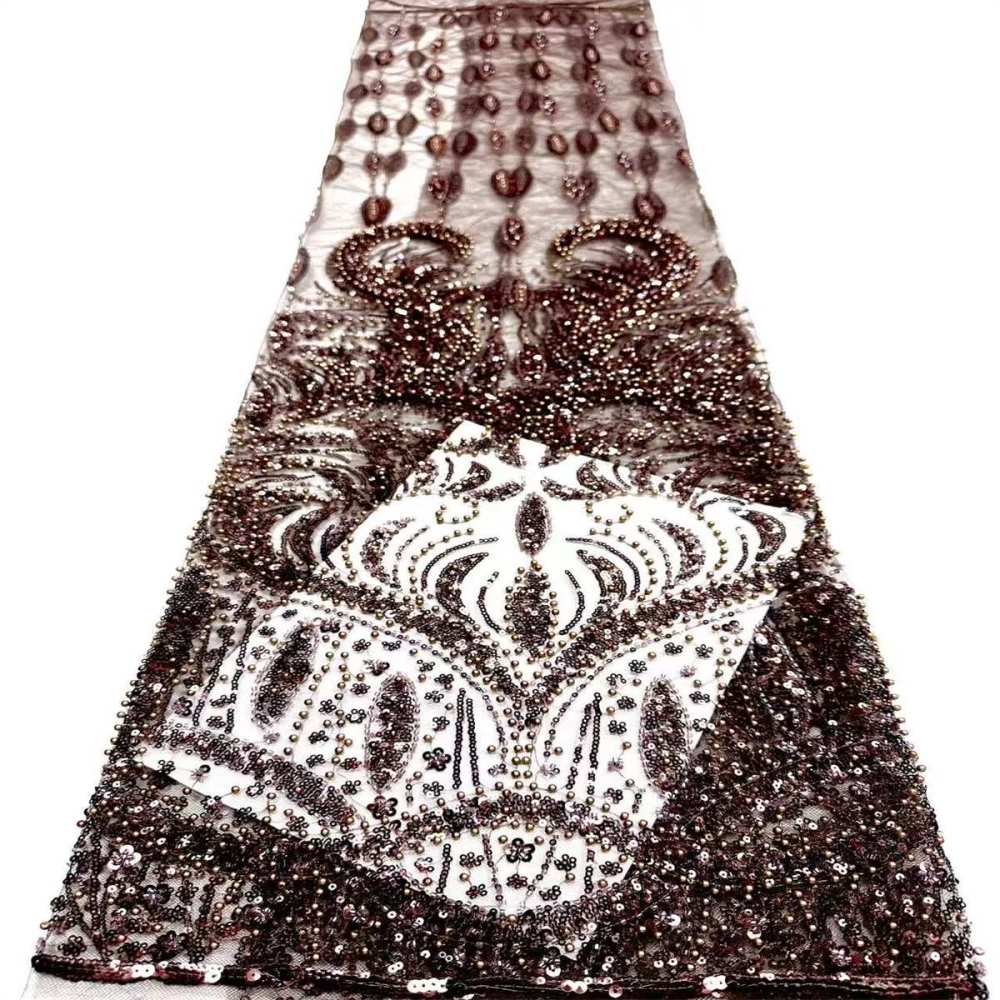 Embellished Beaded Tulle Lace Fabric with Beads | MPN HN399