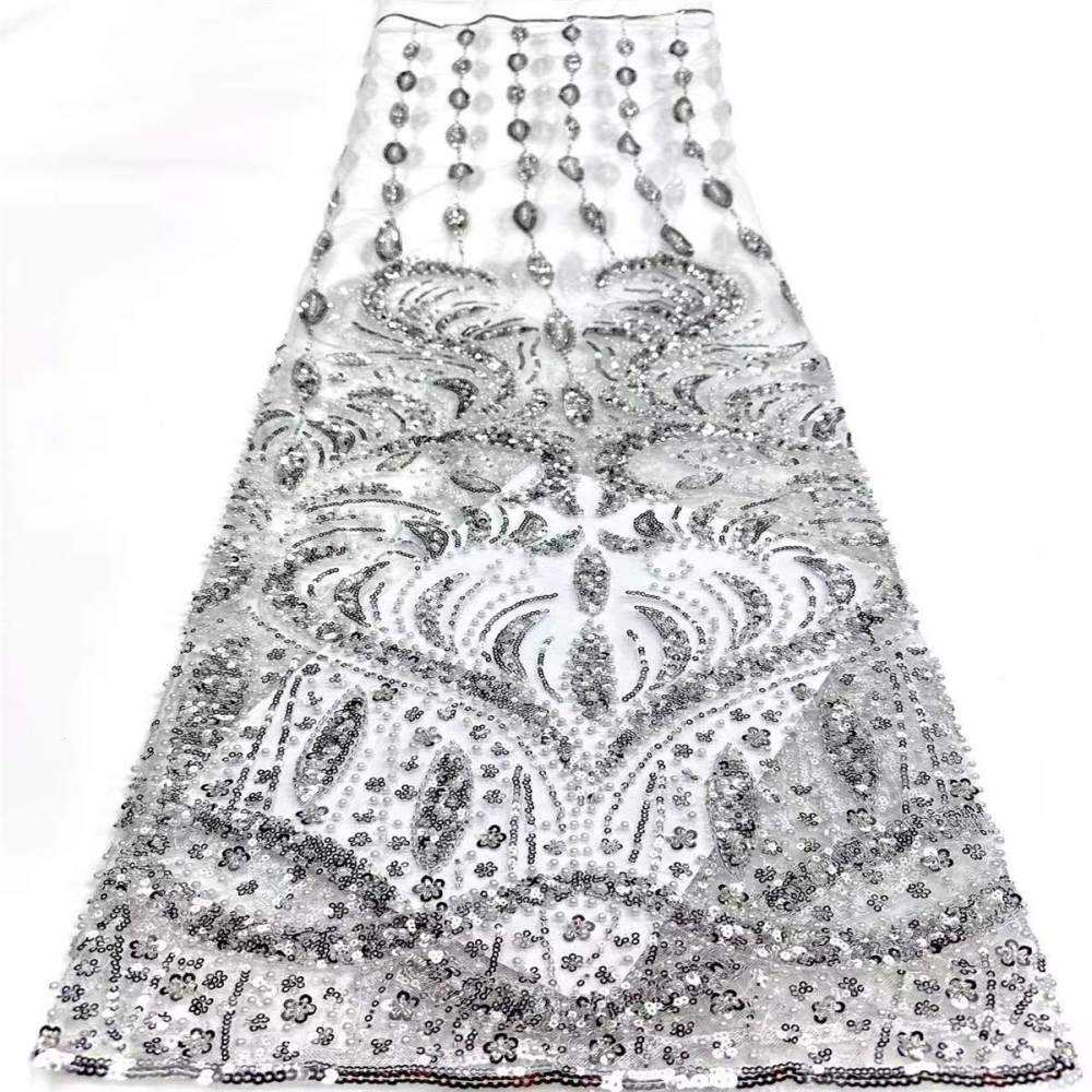 Embellished Beaded Tulle Lace Fabric with Beads | MPN HN399