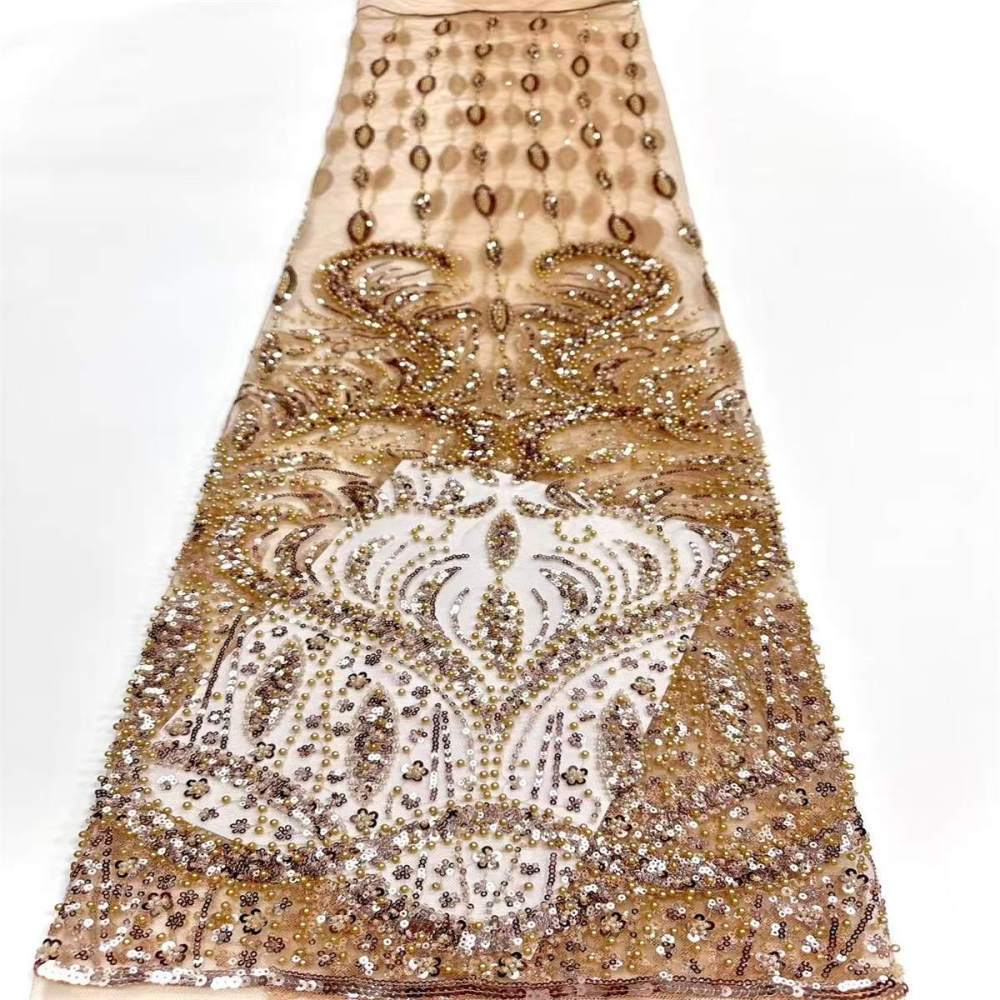 Embellished Beaded Tulle Lace Fabric with Beads | MPN HN399