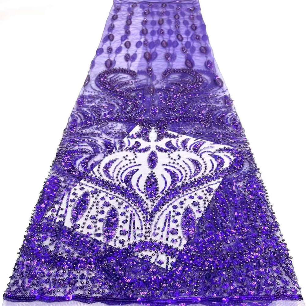 Embellished Beaded Tulle Lace Fabric with Beads | MPN HN399