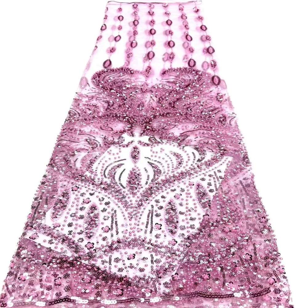 Embellished Beaded Tulle Lace Fabric with Beads | MPN HN399