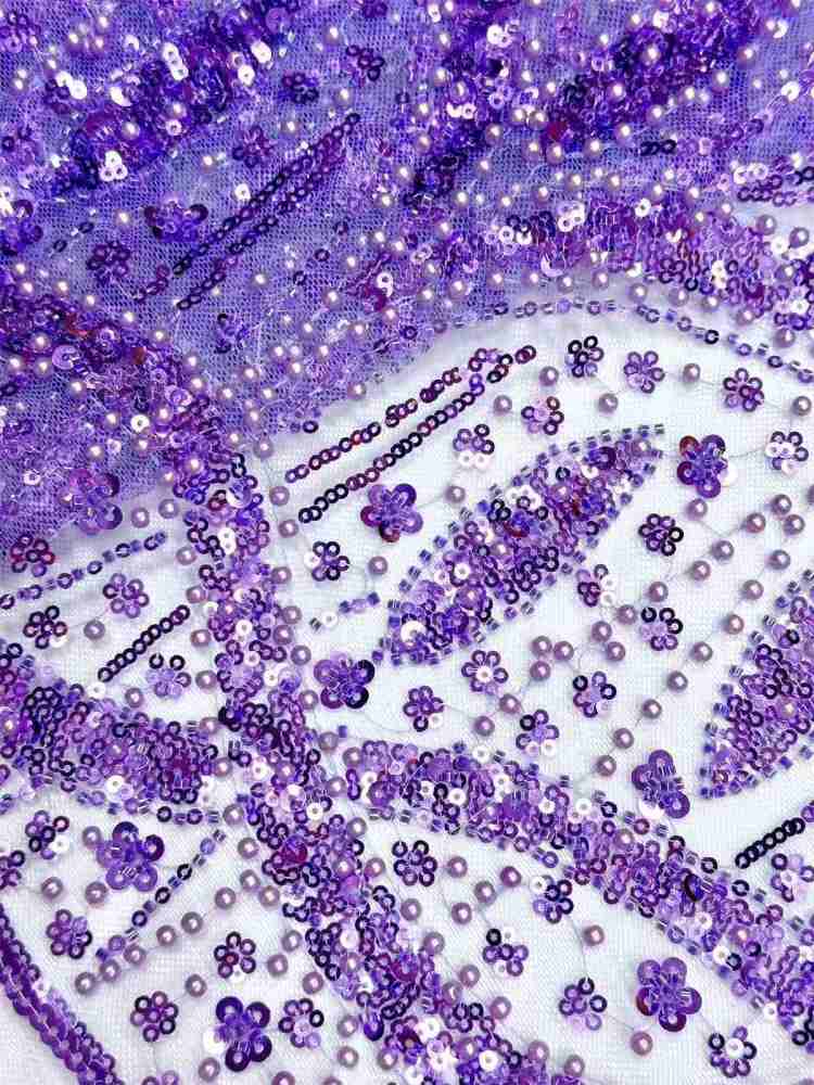 Embellished Beaded Tulle Lace Fabric with Beads | MPN HN399