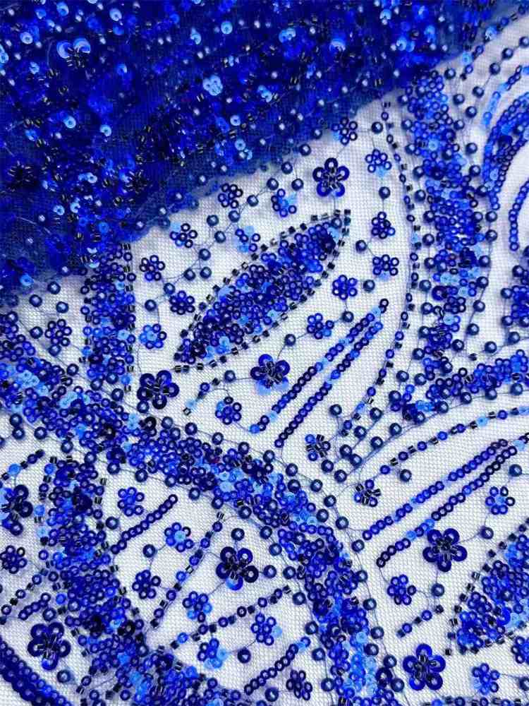 Embellished Beaded Tulle Lace Fabric with Beads | MPN HN399