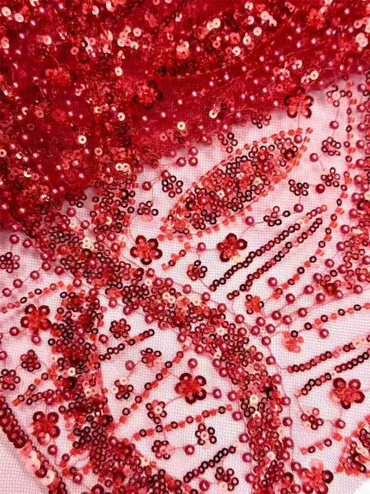 Embellished Beaded Tulle Lace Fabric with Beads | MPN HN399