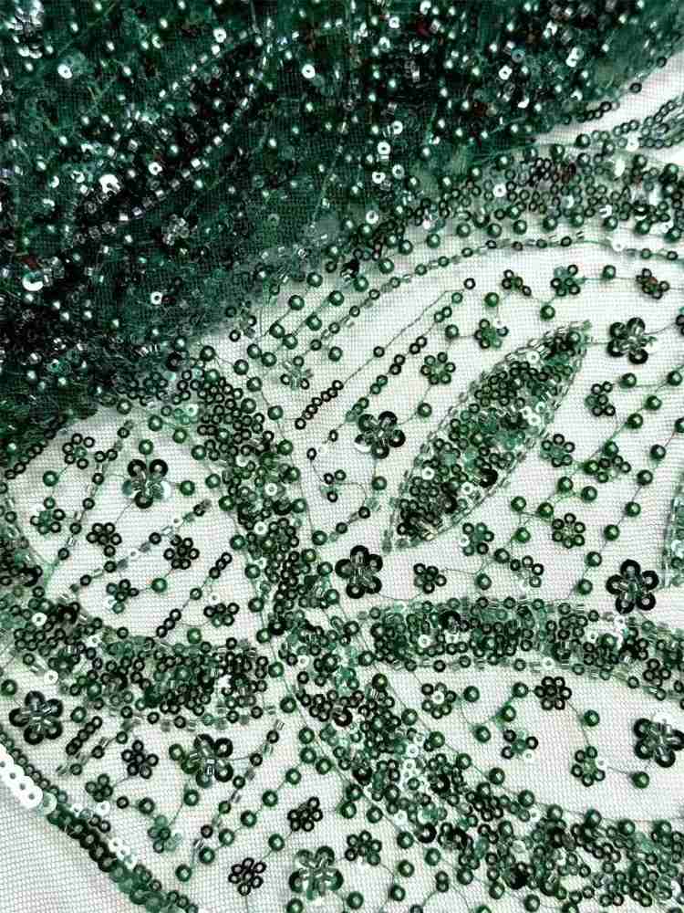 Embellished Beaded Tulle Lace Fabric with Beads | MPN HN399
