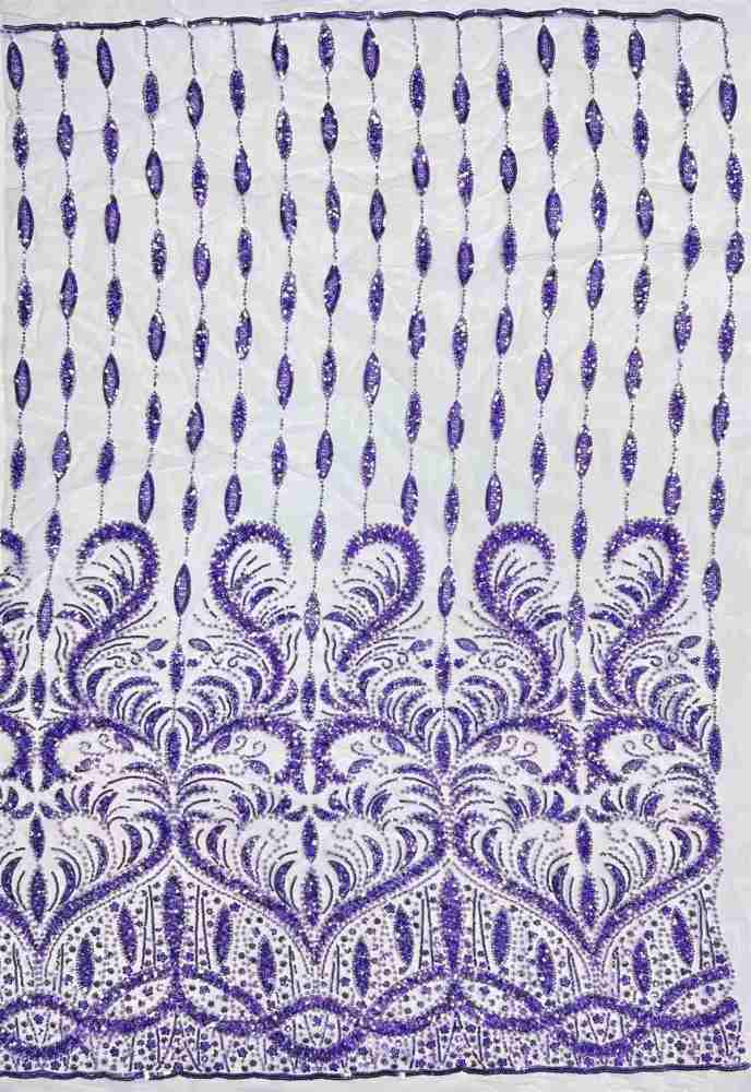 Embellished Beaded Tulle Lace Fabric with Beads | MPN HN399