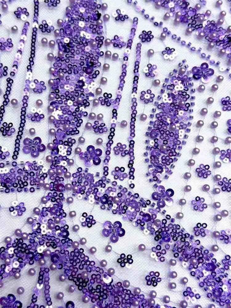 Embellished Beaded Tulle Lace Fabric with Beads | MPN HN399