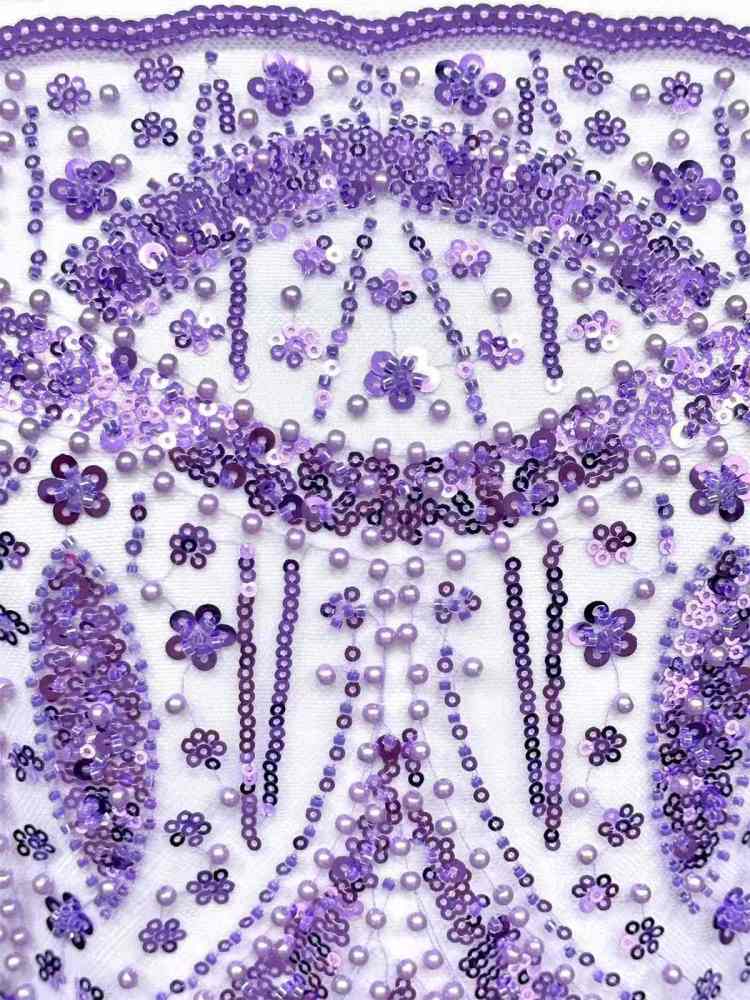 Embellished Beaded Tulle Lace Fabric with Beads | MPN HN399
