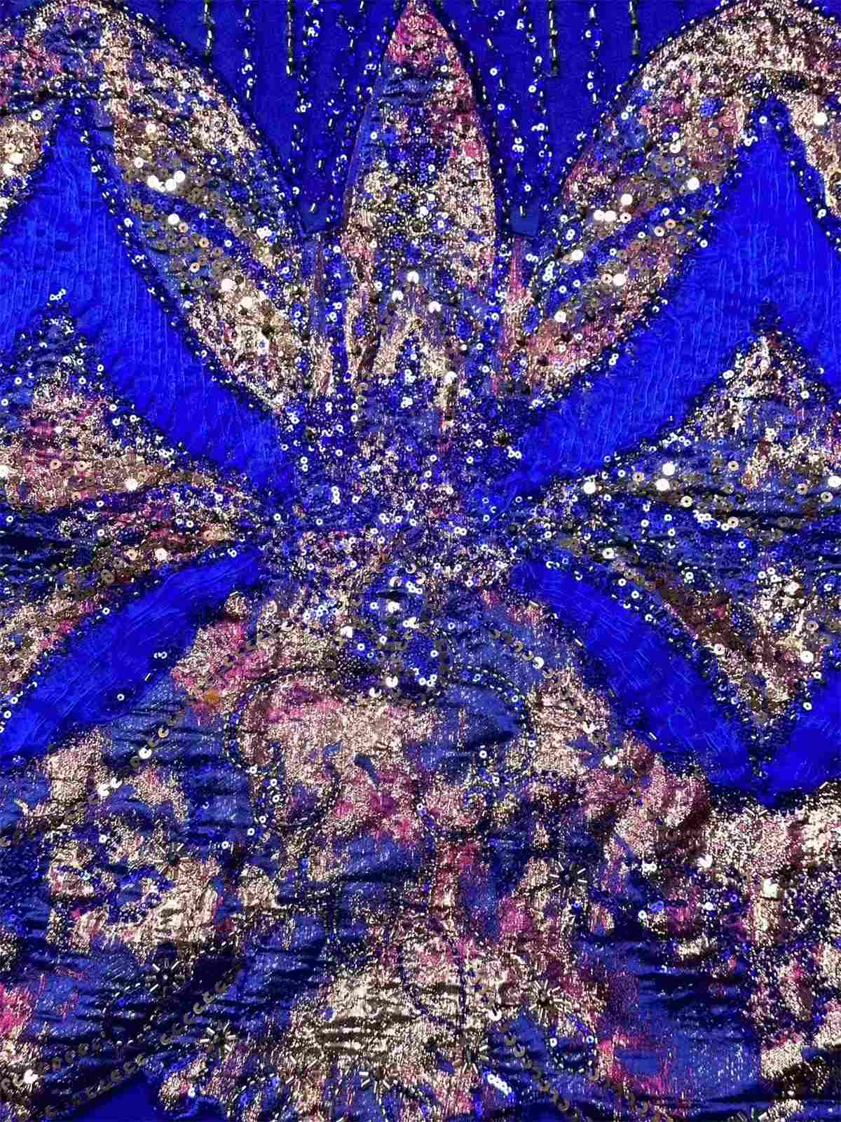 Embellished Beaded Tulle Lace Fabric with Colorful Beads | MPN HN418
