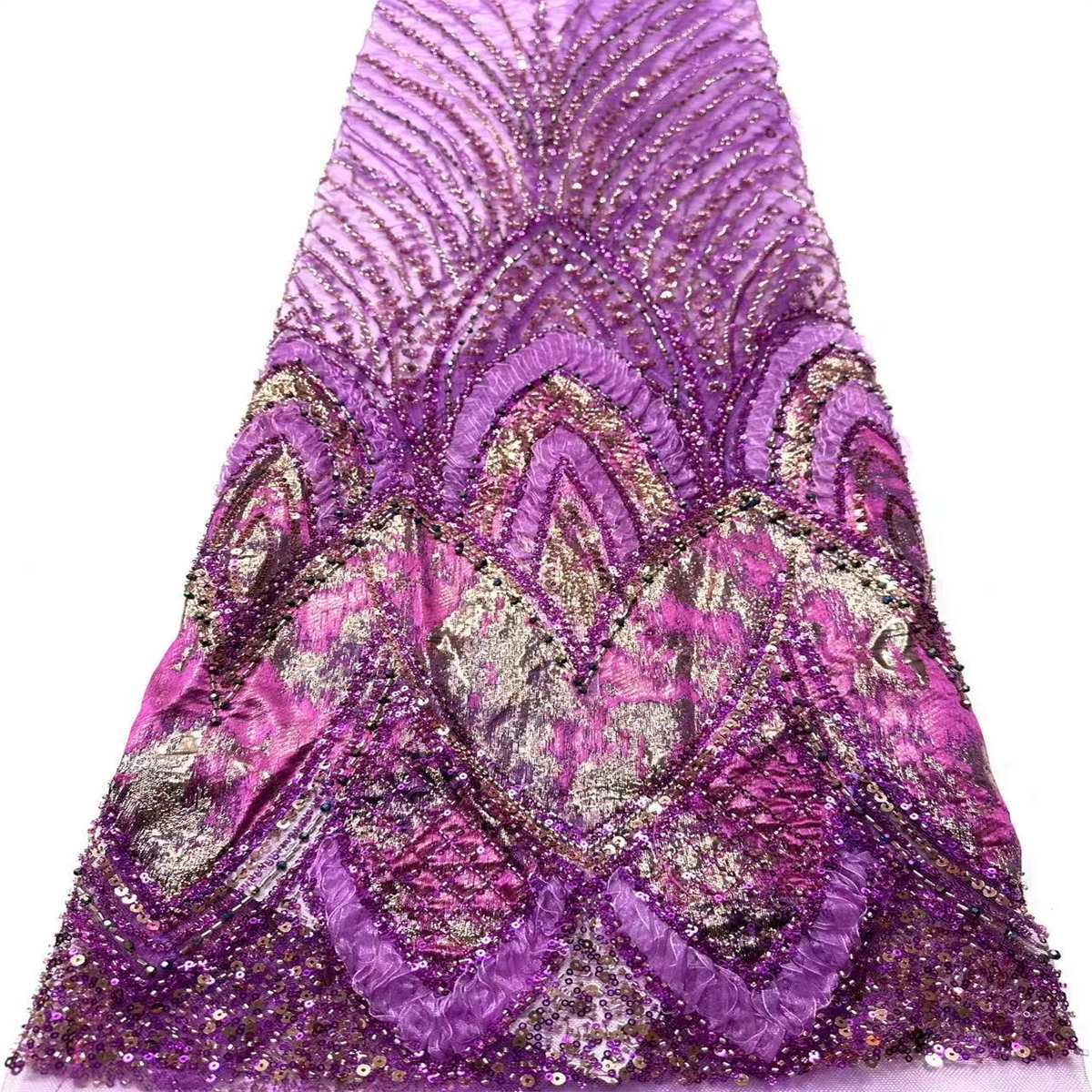 Embellished Beaded Tulle Lace Fabric with Beads | MPN HN419