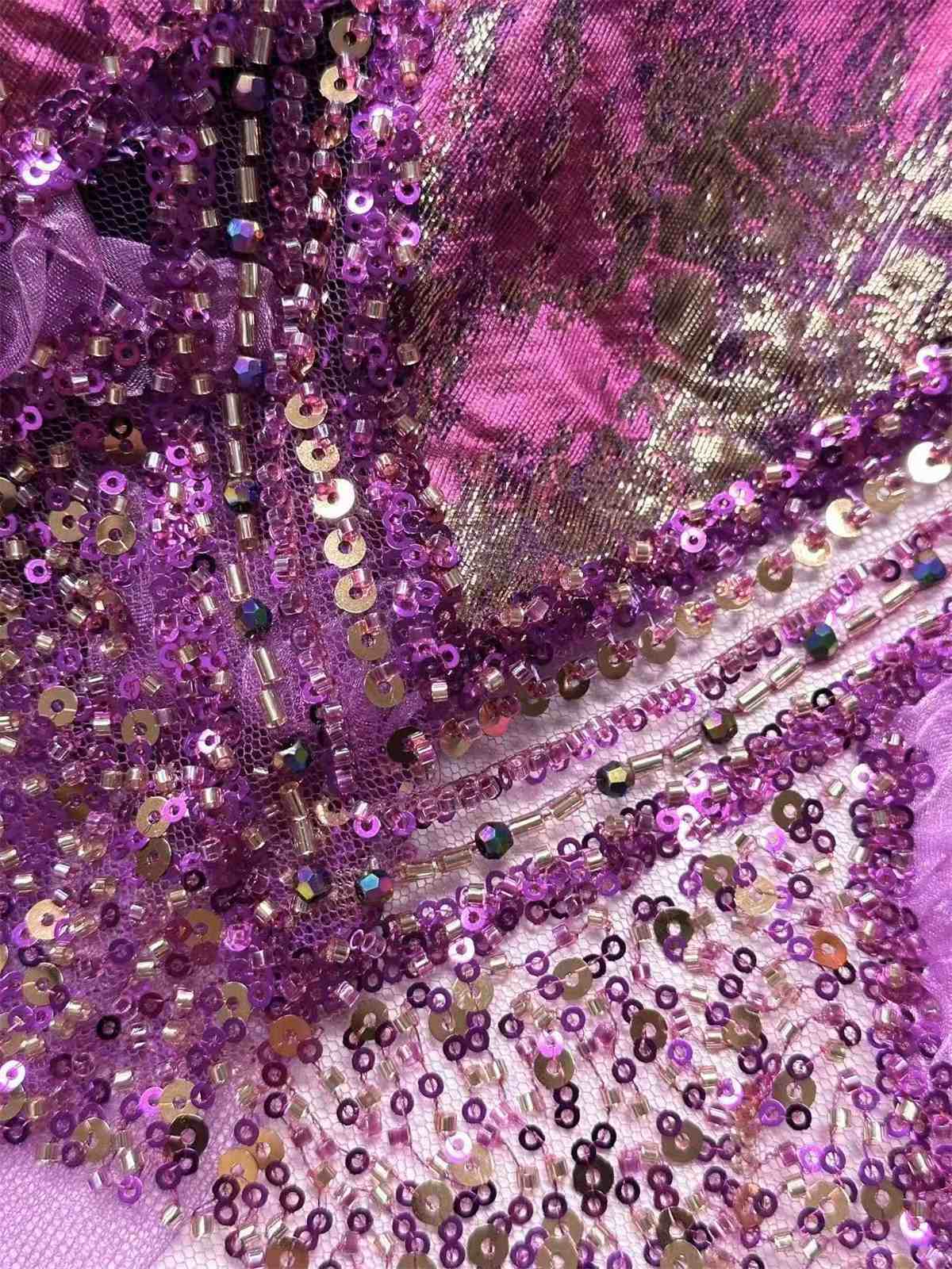 Embellished Beaded Tulle Lace Fabric with Beads | MPN HN419