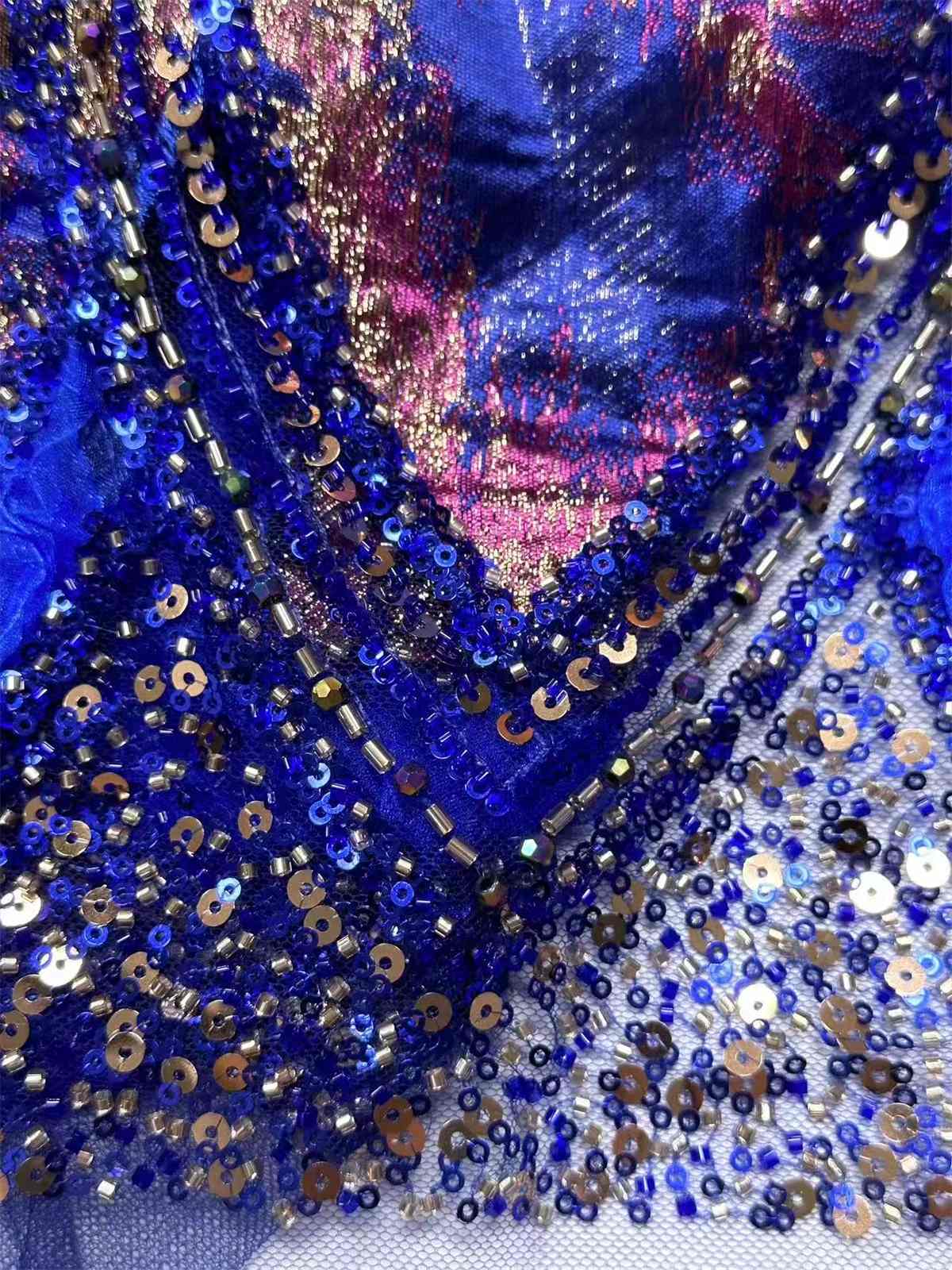 Embellished Beaded Tulle Lace Fabric with Beads | MPN HN419