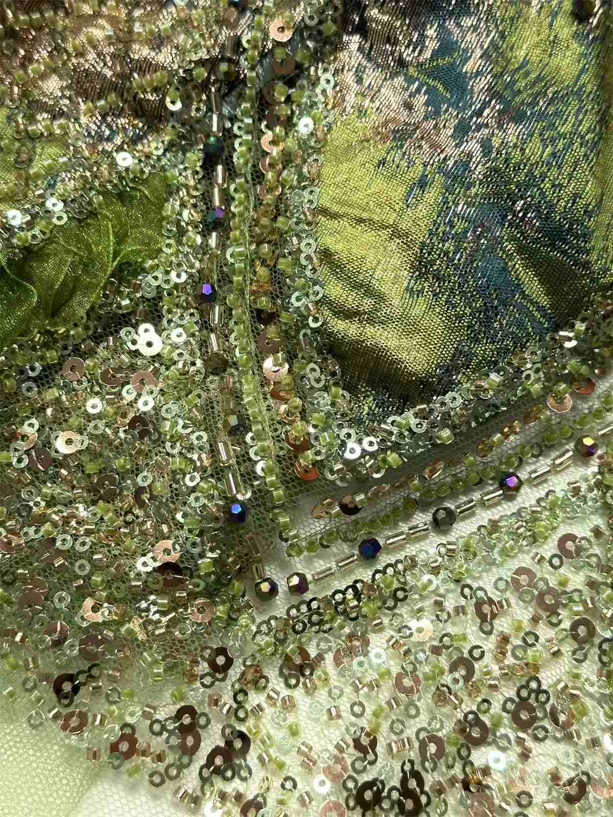 Embellished Beaded Tulle Lace Fabric with Beads | MPN HN419