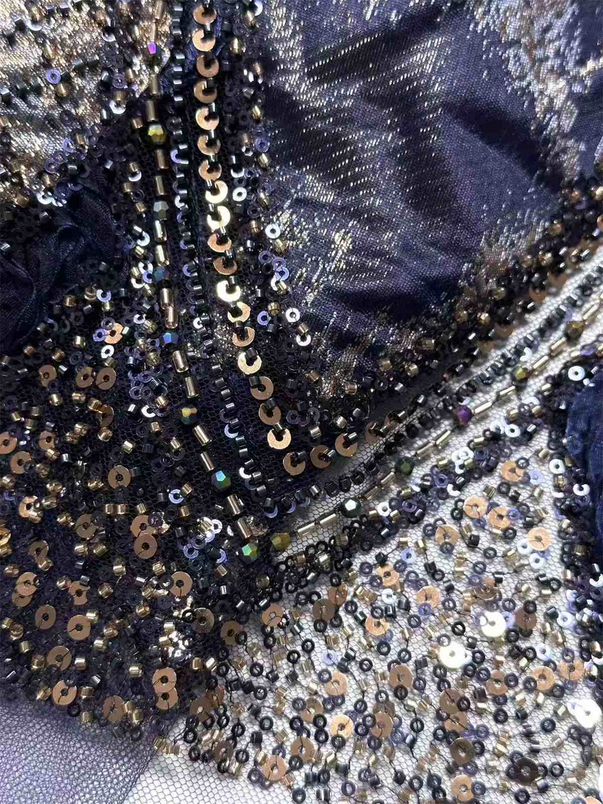Embellished Beaded Tulle Lace Fabric with Beads | MPN HN419