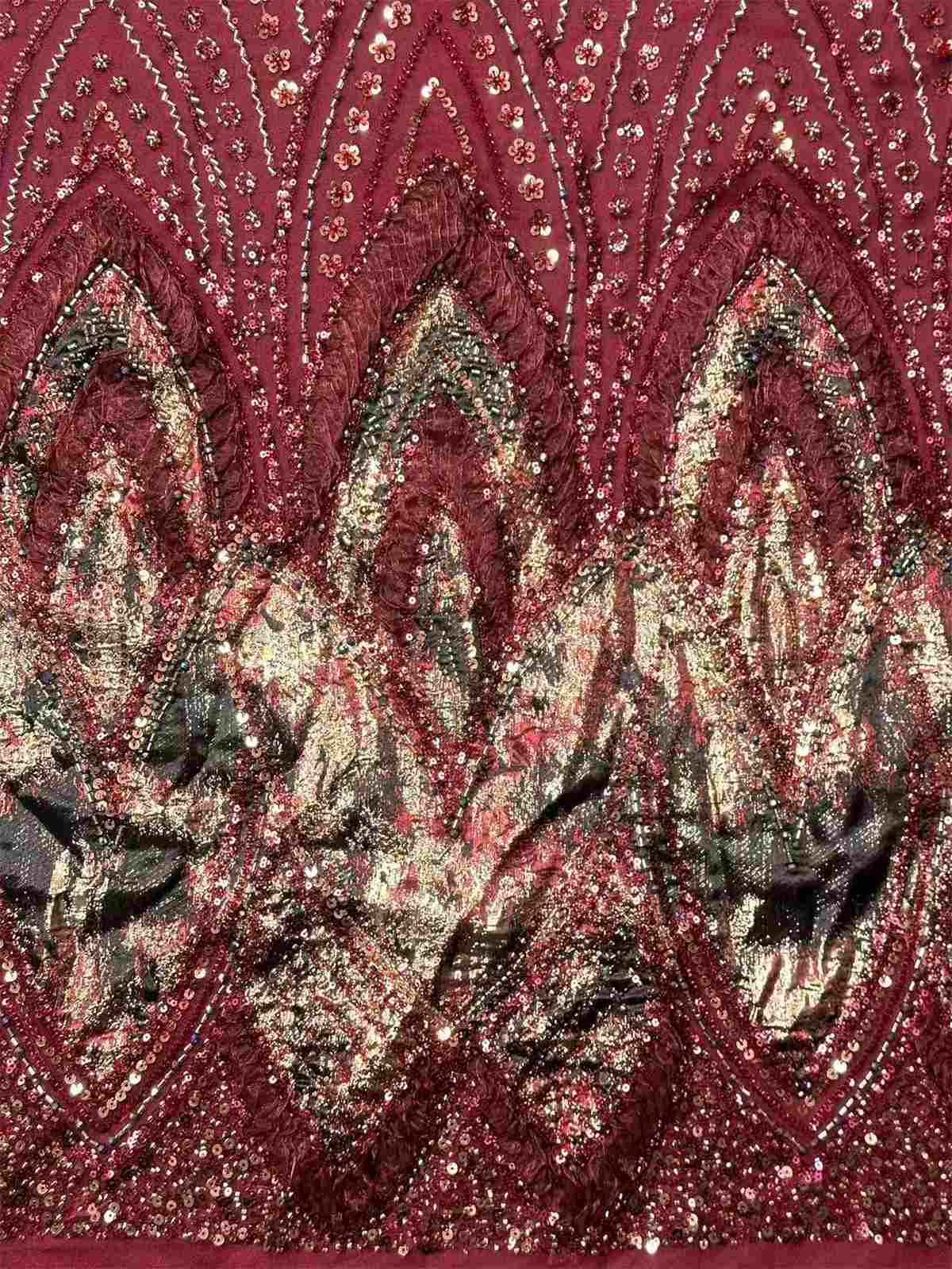 Embellished Beaded Tulle Lace Fabric with Beads | MPN HN419