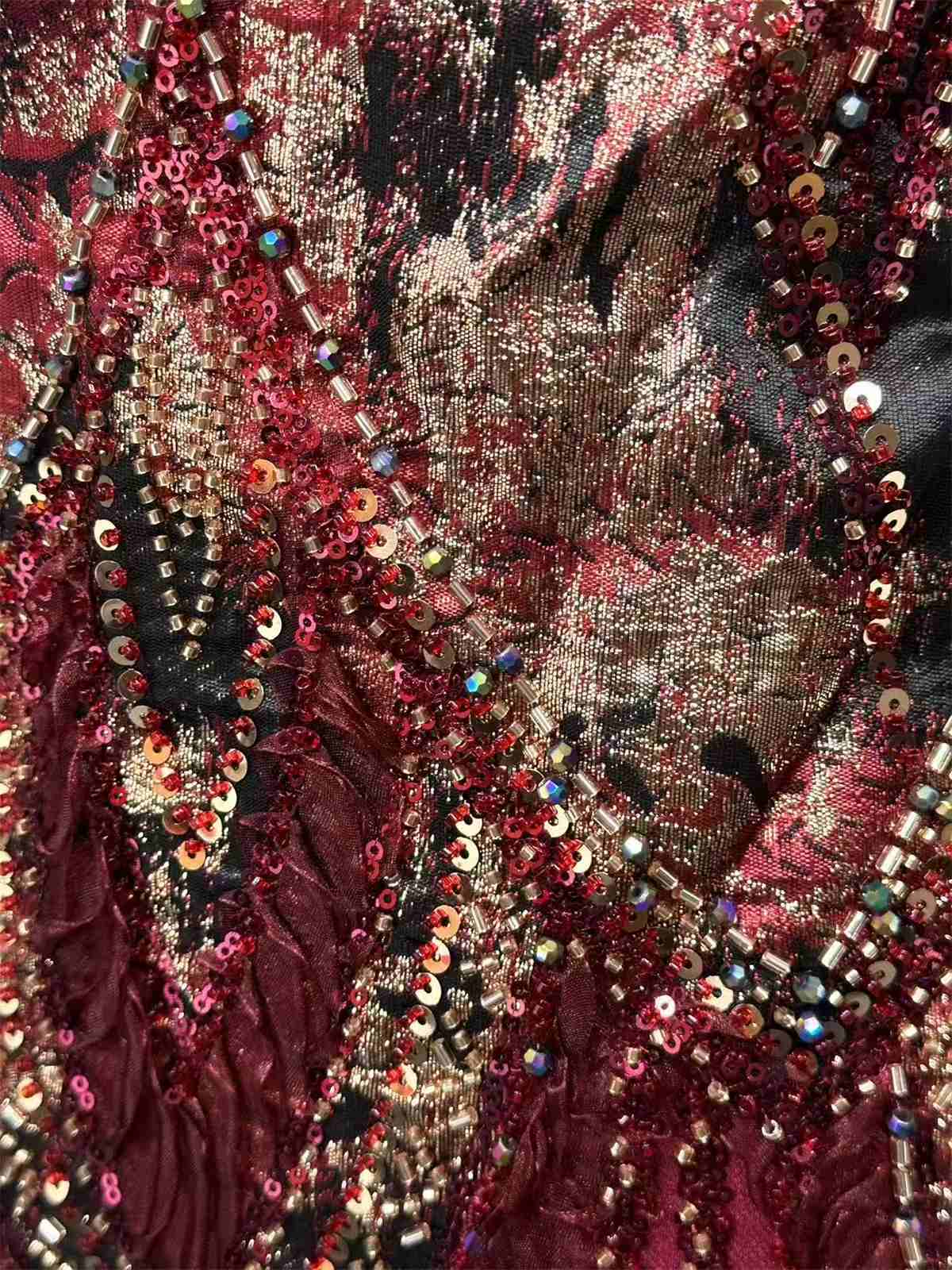 Embellished Beaded Tulle Lace Fabric with Beads | MPN HN419