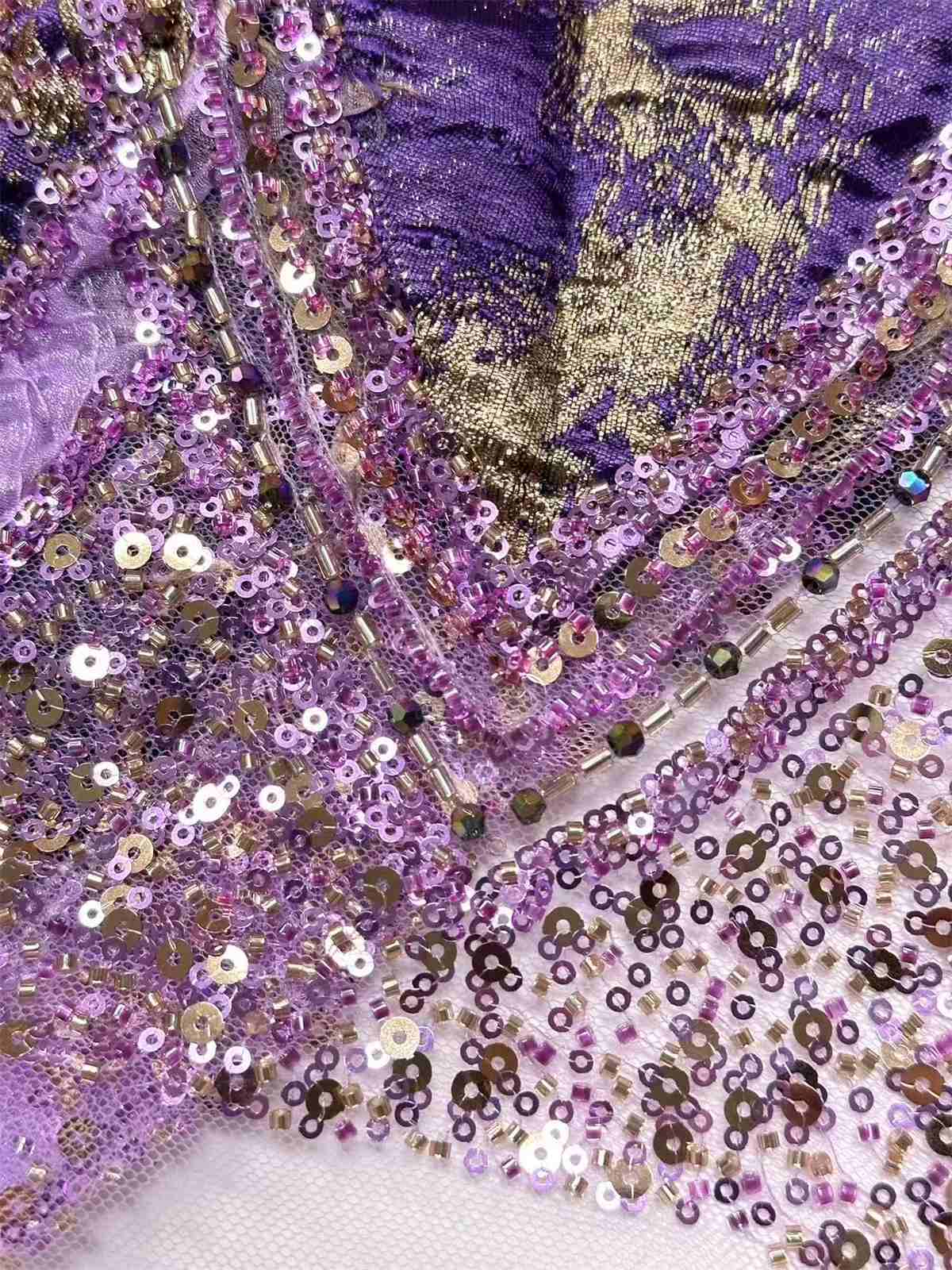 Embellished Beaded Tulle Lace Fabric with Beads | MPN HN419