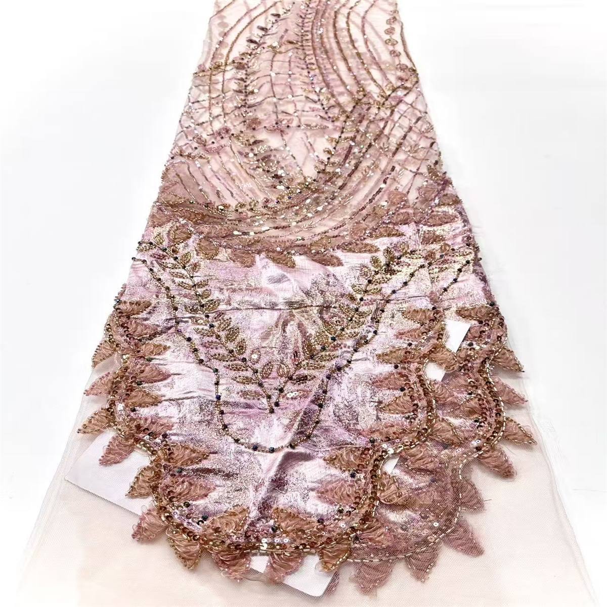 Embellished Beaded Tulle Lace Fabric with Beads | MPN HN420