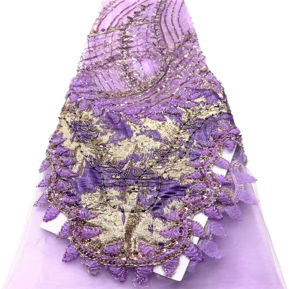 Embellished Beaded Tulle Lace Fabric with Beads | MPN HN420