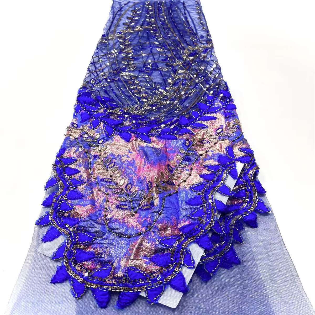 Embellished Beaded Tulle Lace Fabric with Beads | MPN HN420