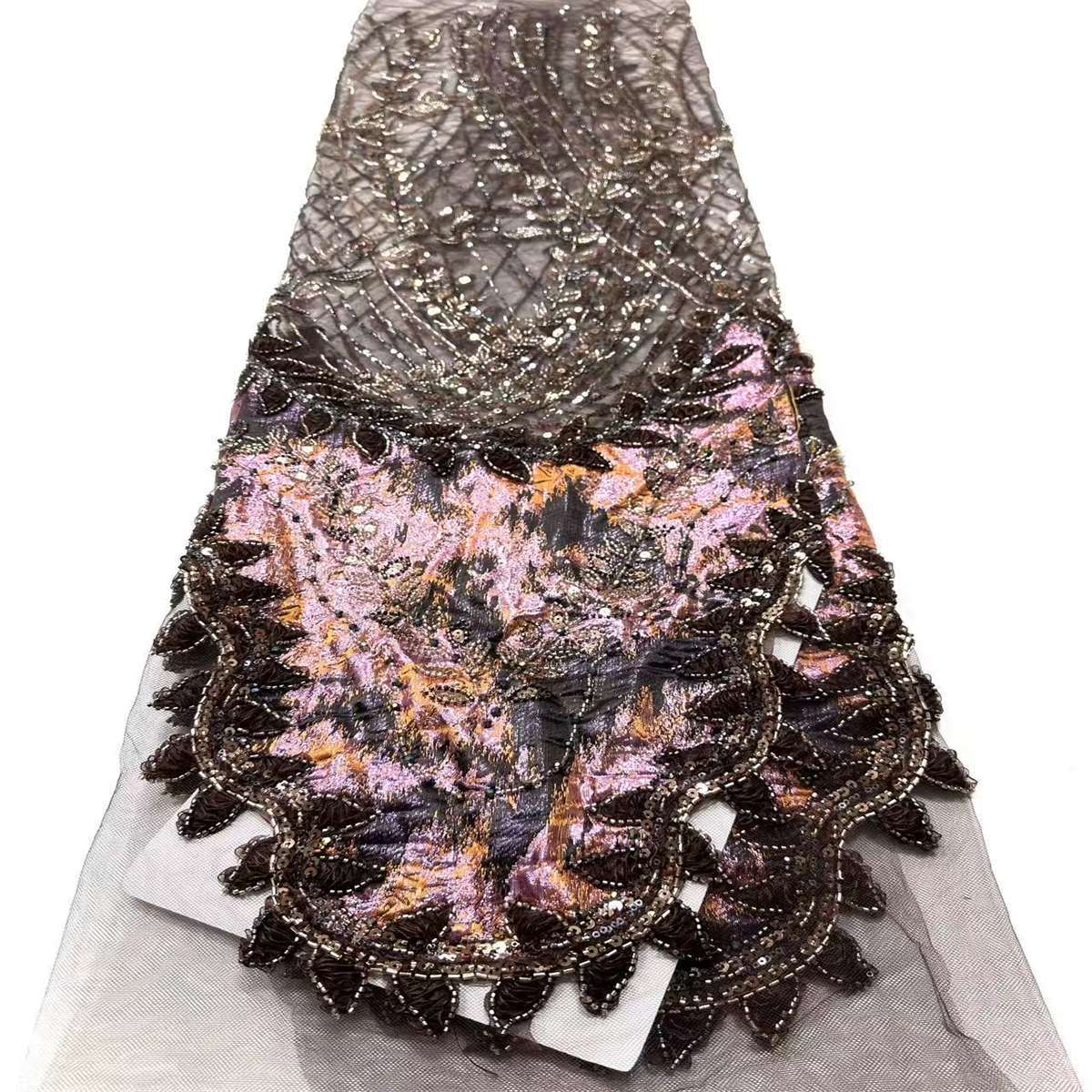 Embellished Beaded Tulle Lace Fabric with Beads | MPN HN420