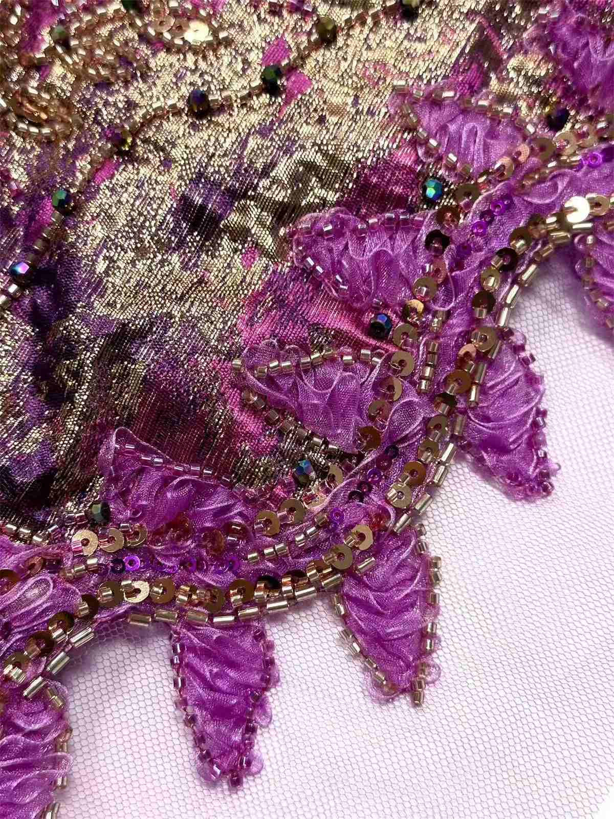 Embellished Beaded Tulle Lace Fabric with Beads | MPN HN420