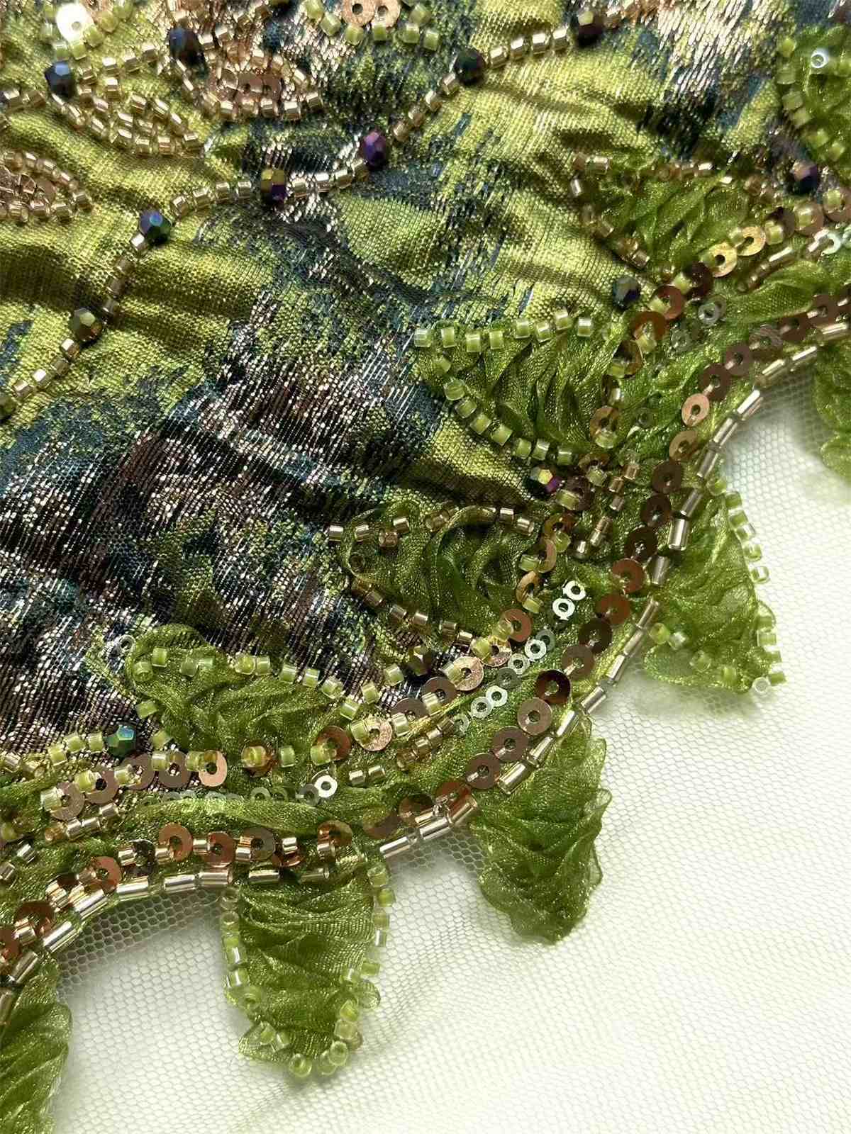 Embellished Beaded Tulle Lace Fabric with Beads | MPN HN420
