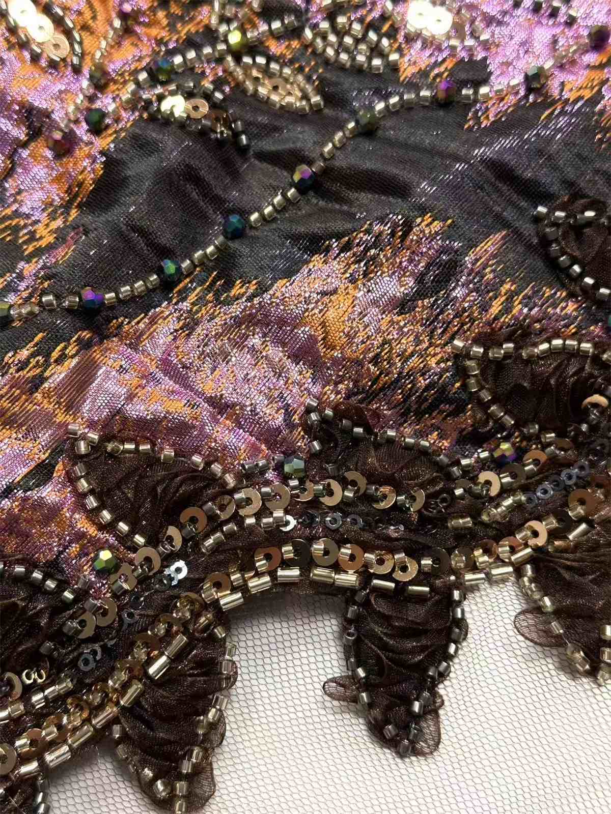Embellished Beaded Tulle Lace Fabric with Beads | MPN HN420