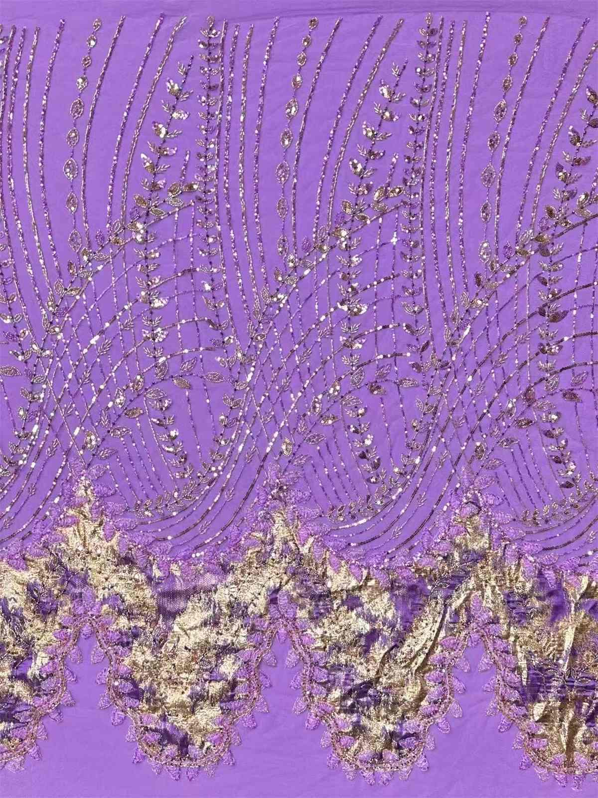Embellished Beaded Tulle Lace Fabric with Beads | MPN HN420