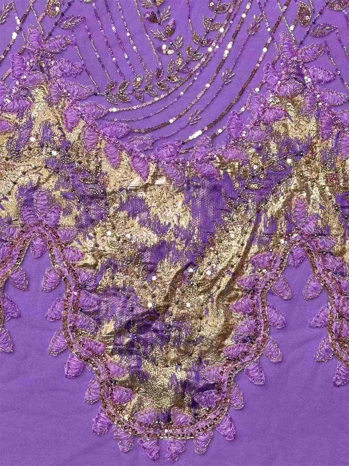 Embellished Beaded Tulle Lace Fabric with Beads | MPN HN420
