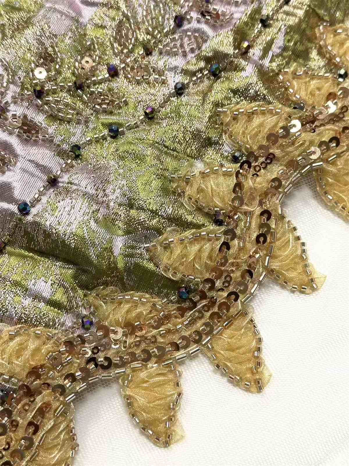 Embellished Beaded Tulle Lace Fabric with Beads | MPN HN420