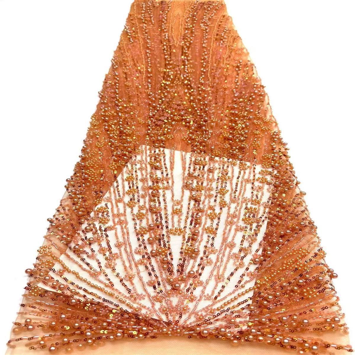 Embellished Beaded Tulle Lace Fabric with Beads | MPN HN425