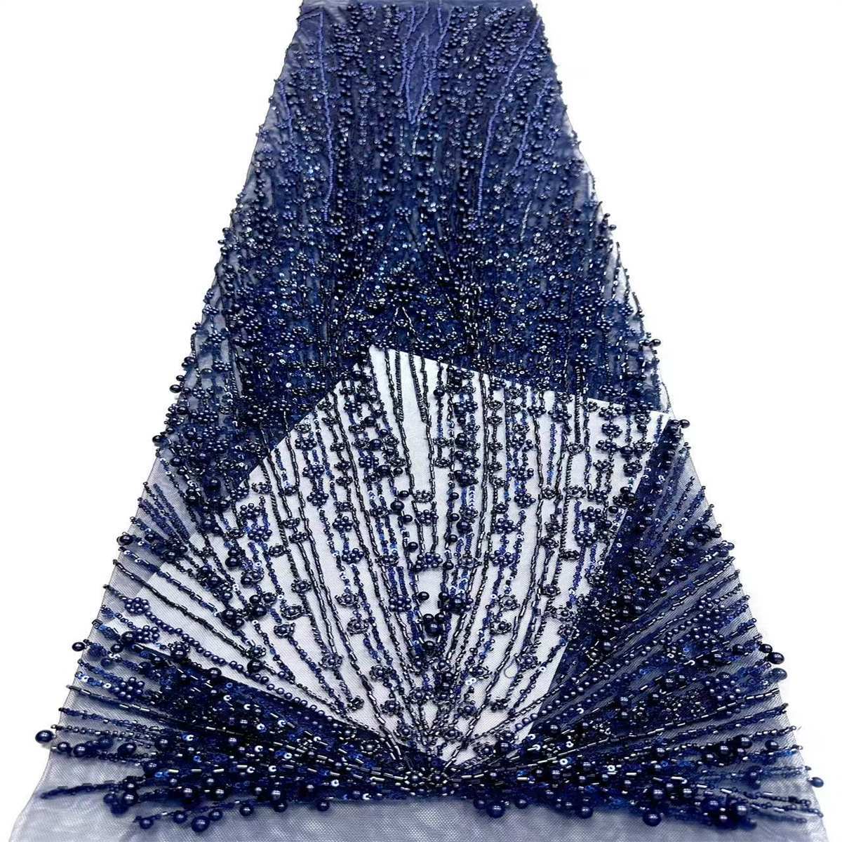 Embellished Beaded Tulle Lace Fabric with Beads | MPN HN425