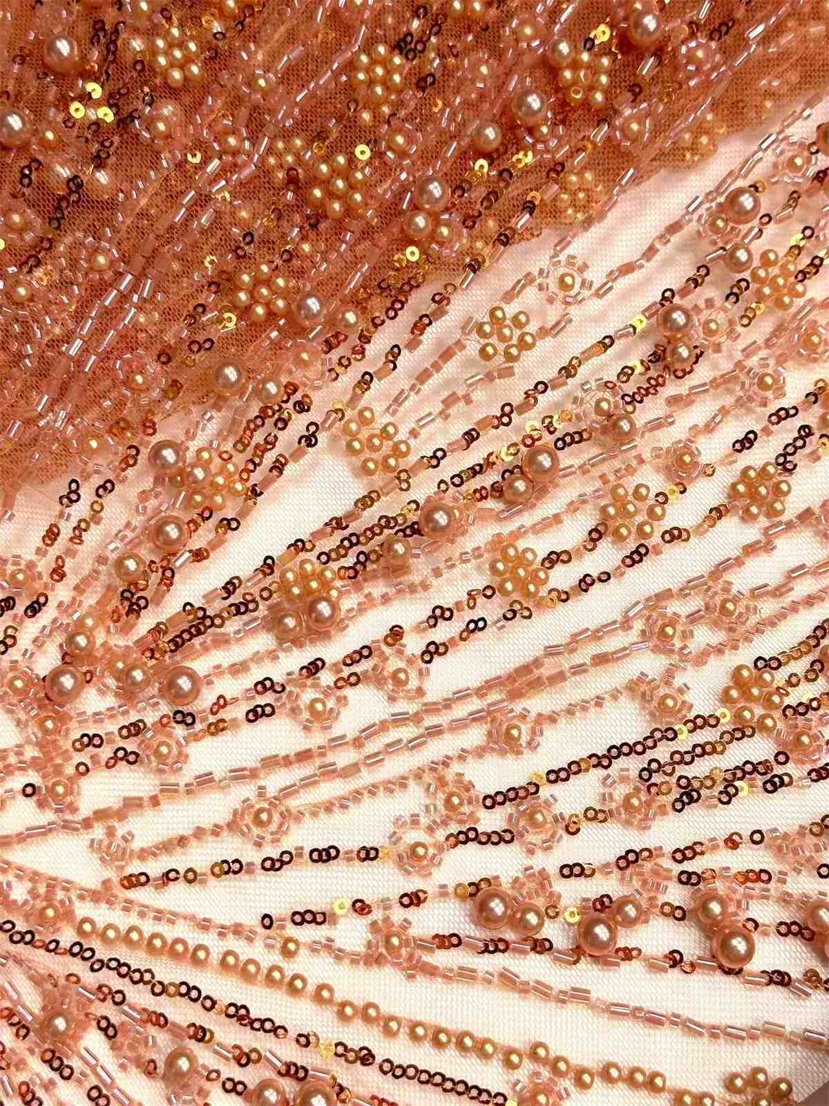 Embellished Beaded Tulle Lace Fabric with Beads | MPN HN425
