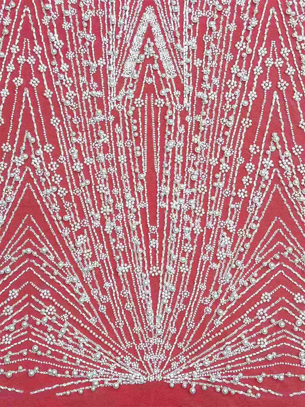 Embellished Beaded Tulle Lace Fabric with Beads | MPN HN425