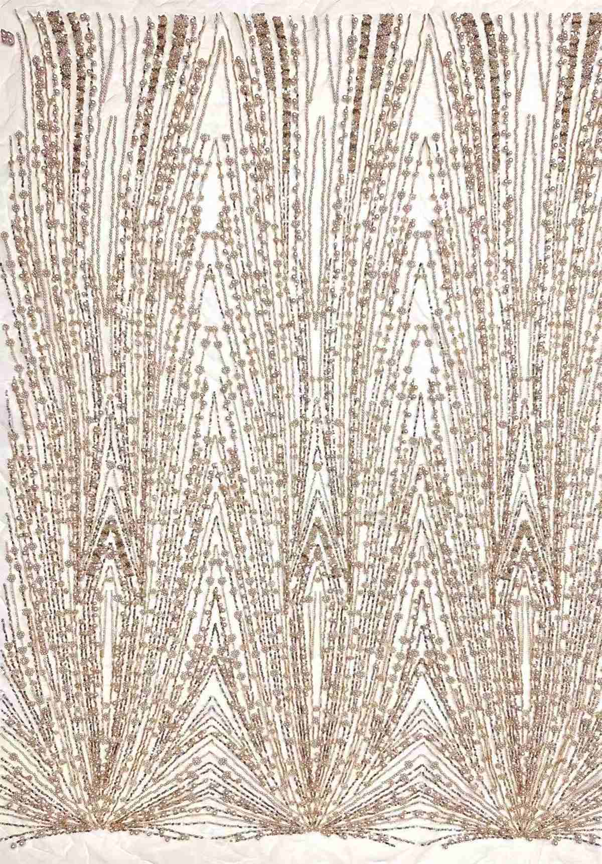 Embellished Beaded Tulle Lace Fabric with Beads | MPN HN425