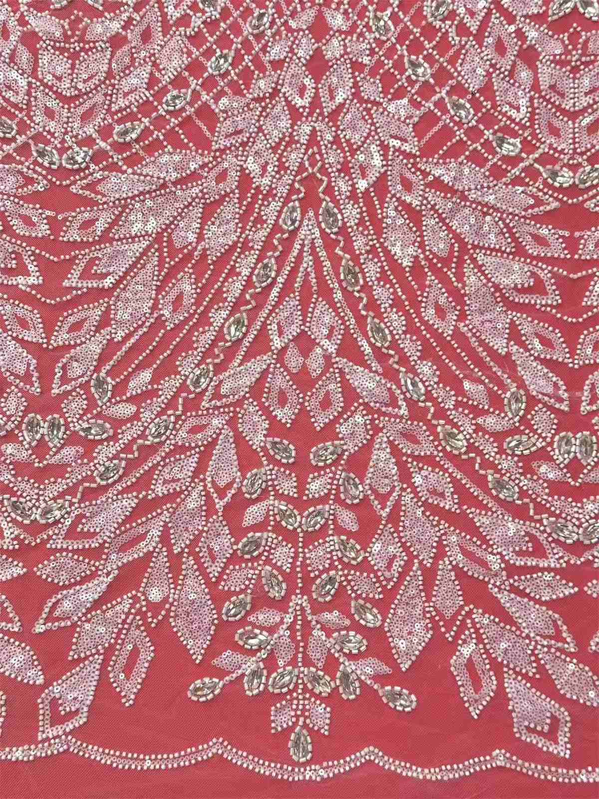 Embellished Beaded Tulle Lace Fabric with Beads | MPN HN429