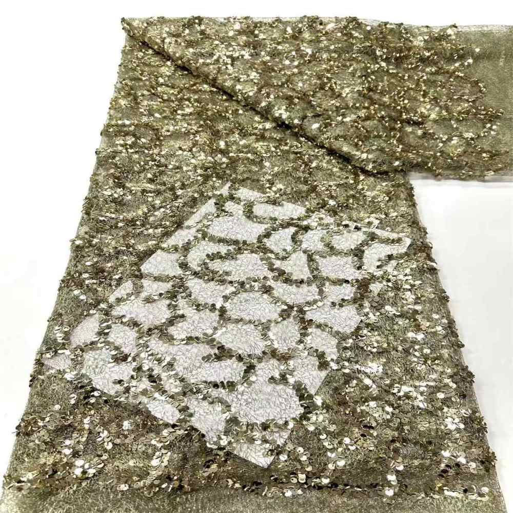 Embellished Beaded Tulle Lace Fabric with Beads | GTIN HN411