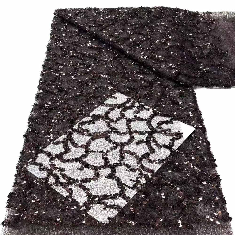 Embellished Beaded Tulle Lace Fabric with Beads | GTIN HN411