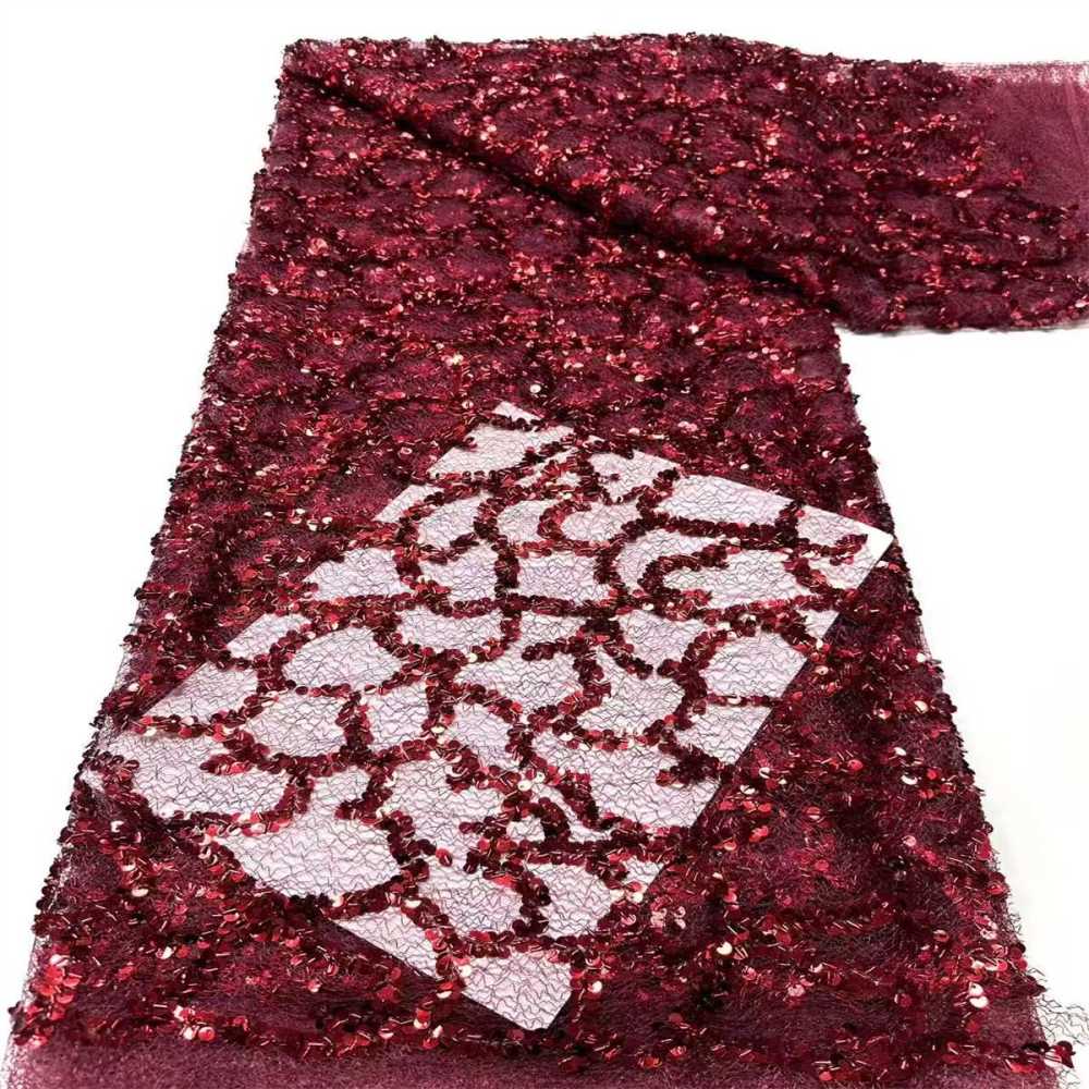 Embellished Beaded Tulle Lace Fabric with Beads | GTIN HN411