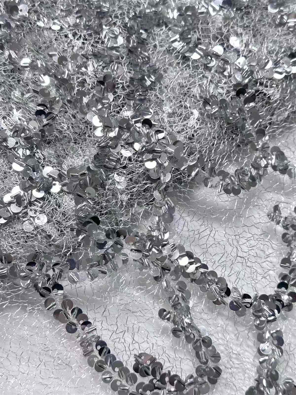 Embellished Beaded Tulle Lace Fabric with Beads | GTIN HN411