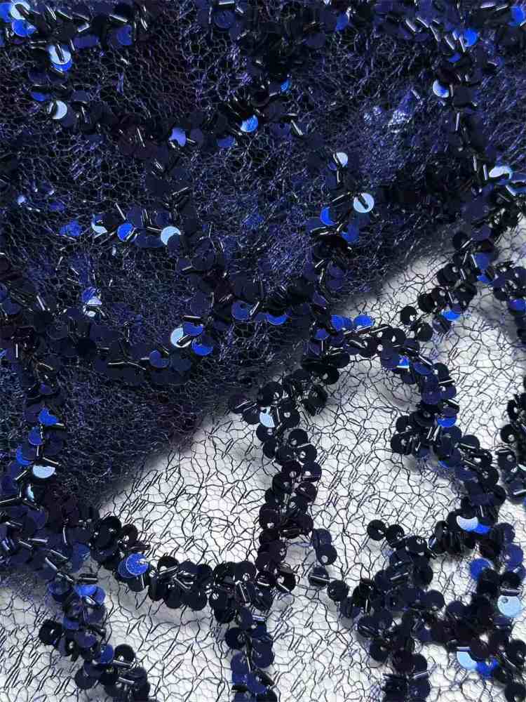 Embellished Beaded Tulle Lace Fabric with Beads | GTIN HN411