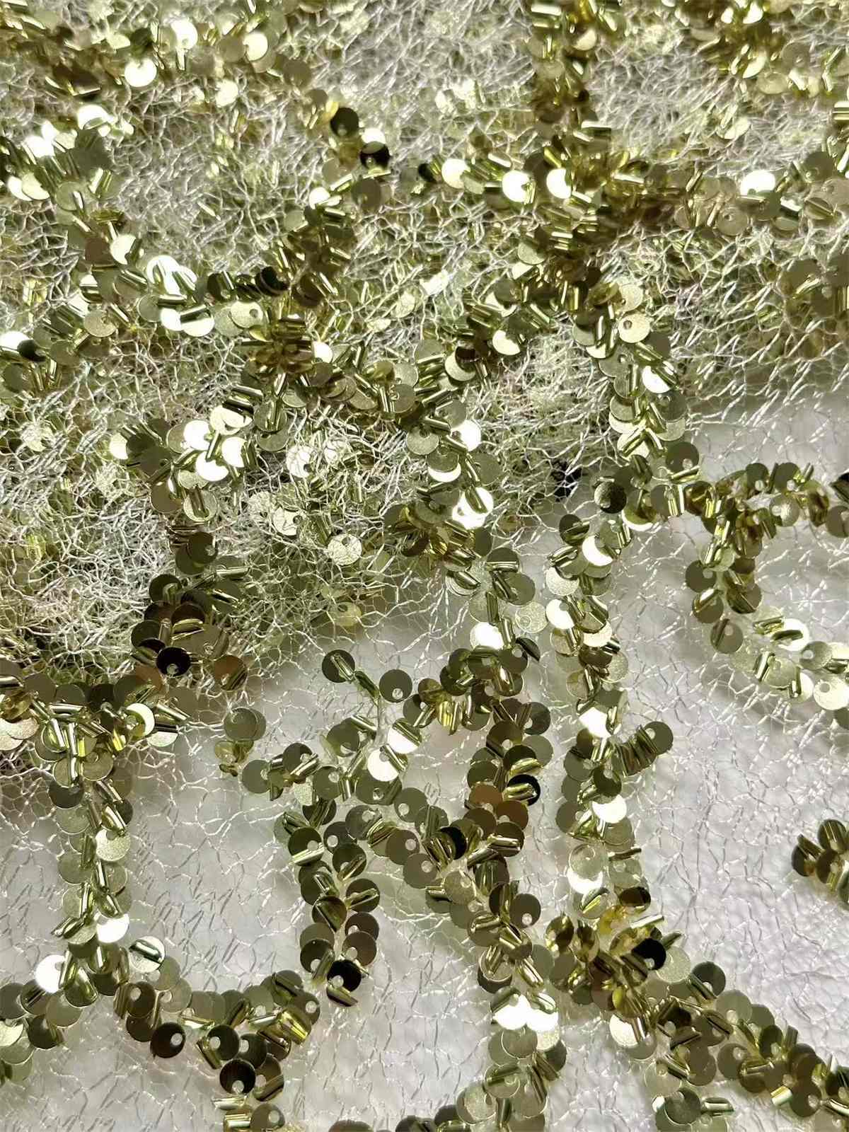 Embellished Beaded Tulle Lace Fabric with Beads | GTIN HN411